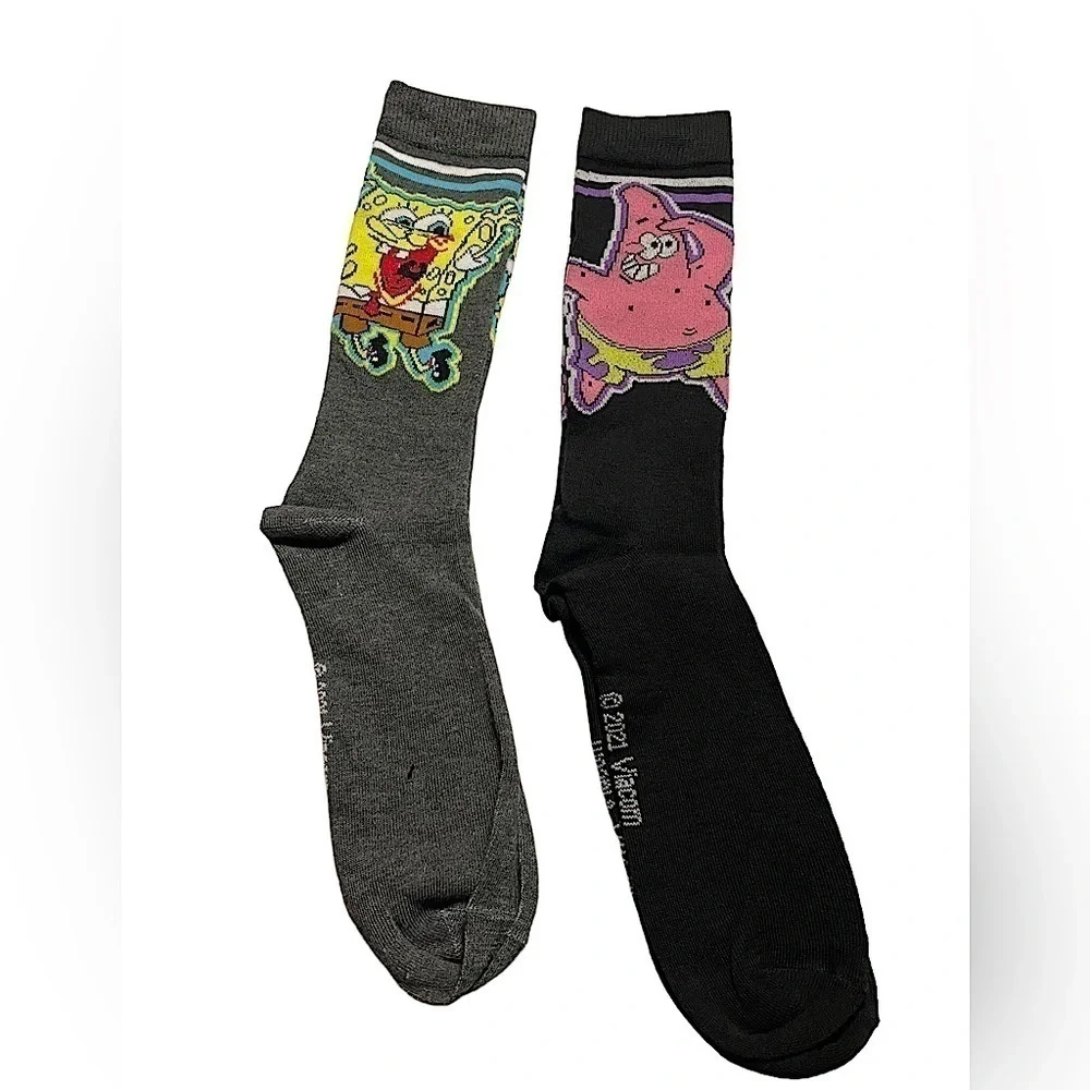 SPONGEBOB SQUAREPANTS Men's 2 PAIR OF SOCKS With PATRICK